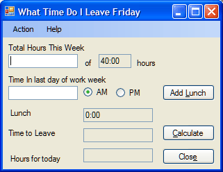 Screenshot - What Time Do I Leave Friday - Main window